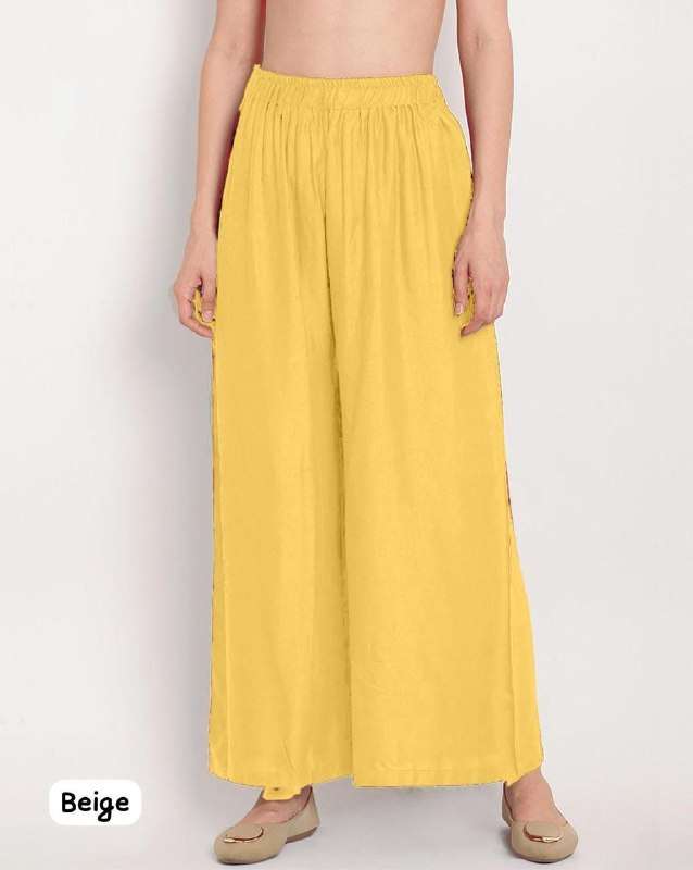 PALLAZOS SOLID PALAZZO 12 COLORS RAYON FABRIC REGULAR WEAR RESELLER